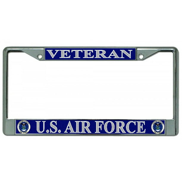 MADE IN THE USA US AIR FORCE HIGH QUALITY METAL MOTORCYCLE LICENSE PLATE FRAME